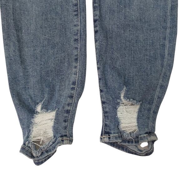 Parker Smith Skinny Jeans Womens 26 Blue Mid Rise Light Wash Distressed Stretch - Picture 3 of 12
